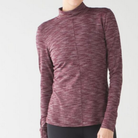 Lululemon &go Take-Off Long Sleeve, color: Heathered Bordeaux Drama, sz 8 - Picture 4 of 16